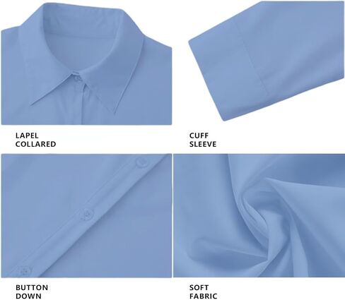 Button Up Shirt for Women Summer High Low Slit Hem Solid Color Tunics Top Light in Kuwait