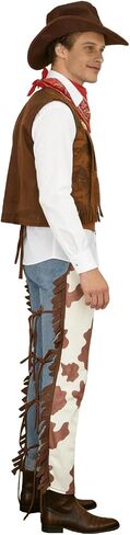 4 Pcs Cowboy Costumes for Men, Adult Halloween Cowboy Outfit, Western Costume Rodeo Dress-Up for Adults in Saudi Arabia