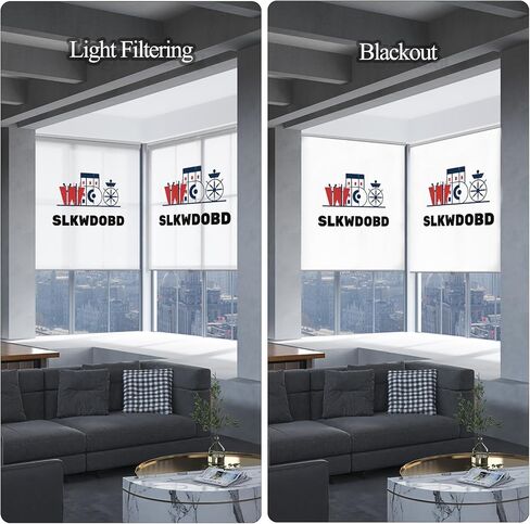 Cordless Roller Shades, Personalized Custom Blackout or Light Filtering Roller Blinds for Windows, Upload Images Logo to Blind with UV Protection, Thermal Insulated for Home and Office(Custom Size) in Saudi Arabia