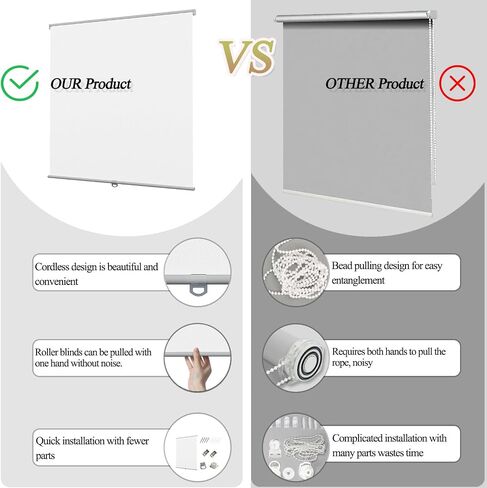 Cordless Roller Shades, Personalized Custom Blackout or Light Filtering Roller Blinds for Windows, Upload Images Logo to Blind with UV Protection, Thermal Insulated for Home and Office(Custom Size) in Saudi Arabia