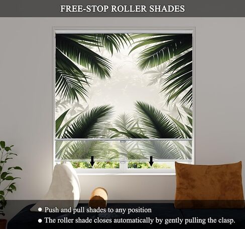 Cordless Roller Shades, Personalized Custom Blackout or Light Filtering Roller Blinds for Windows, Upload Images Logo to Blind with UV Protection, Thermal Insulated for Home and Office(Custom Size) in Saudi Arabia