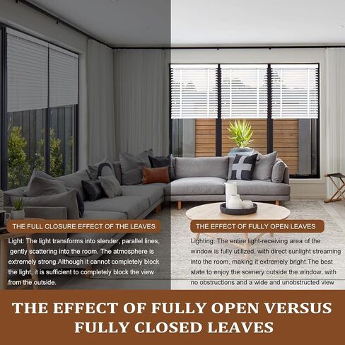 Wood Blinds for Indoor Windows, 2" Slats Blackout & Room Darkening Horizontal Shades, Easy Install for Bedroom, Bathroom, Living Room 36x48inch in Saudi Arabia