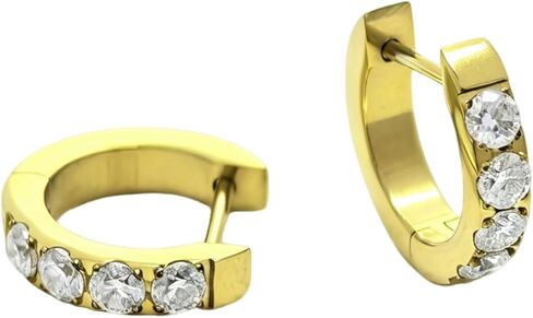 G23 Titanium Moissanite Hoop Earrings 3mm D Shape Huggie Implant Grade Hypoallergenic Piercing Cartilage Hoops Earring for Women Men 18G for Sensitive Ears in Saudi Arabia