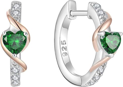 Hoop Earrings 925 Sterling Silver Fashion Twisted Lightweight Huggie Earring Infinity Heart Daily Birthstone Jewelry for Women in Kuwait