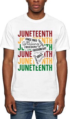 Men's Juneteenth Shirt Freedom 1865 T-Shirt Black Pride African Breaking Chain Blackity Tee Tops in Saudi Arabia