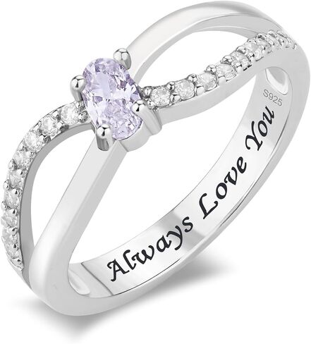 Customized 925 Sterling Silver Mothers Ring Personalized Text 1-6 Birthstones Ideal Jewelry Gift for Mothers Day Moms Grandma Wife Birthdays Anniversaries Christmas in Saudi Arabia