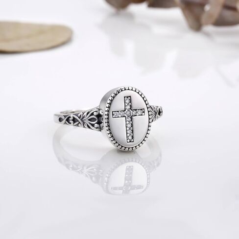 925 Sterling Silver Cross Cremation Ring for Ashes Memorial Urn Ring Christian Cross Memorial Jewelry Sympathy Remembrance Gift in Saudi Arabia