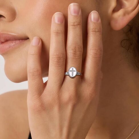 925 Sterling Silver Cross Cremation Ring for Ashes Memorial Urn Ring Christian Cross Memorial Jewelry Sympathy Remembrance Gift in Saudi Arabia