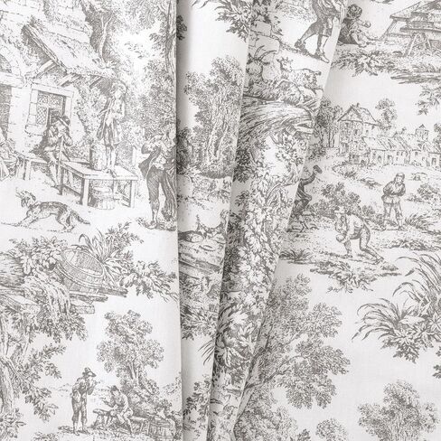Ellis Curtain Victoria Park Toile 70" x 12" Tailored Valance, Grey in Saudi Arabia