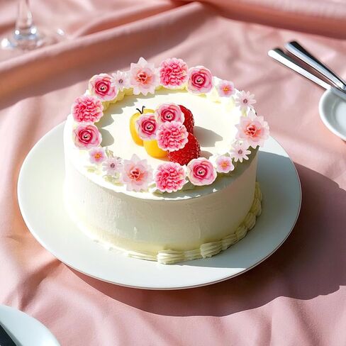 phnydreg 50pcs Faux Artificial Flower Heads Small Flower Heads for Birthday Wedding Baby Shower Cake Decoration DIY Craft(Pink) in Saudi Arabia