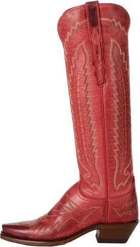 Cowboy Boots for Women Knee High Cowgirl Boots with Classic Embroidered Pointed Toe Chunky Heel Fashion Retro Pull On Tall Boot for ladies Party Concert in Saudi Arabia
