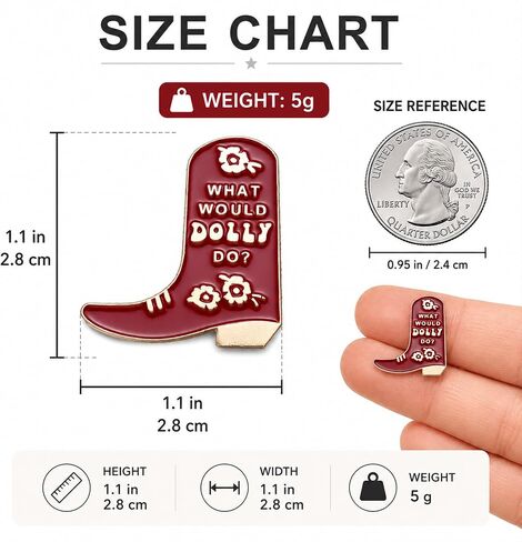 1Pcs Red Floral Cowboy Boot Enamel Pin Brooch for Hats & Jackets | 1 Red floral cowboy boot enamel pin with polished metal trim for Western flair on jackets, hats, bags, and denim. in Saudi Arabia