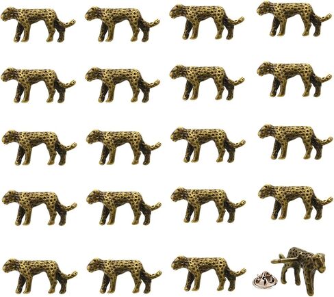 20 حزمة خمر المعادن ليوبارد بروش دبابيس مجموعة لطيف الحيوان التلبيب دبابيس للرجال دبابيس بروش صغيرة للنساء حقائب الظهر سترة قبعة شارات الجينز ديكور in Kuwait