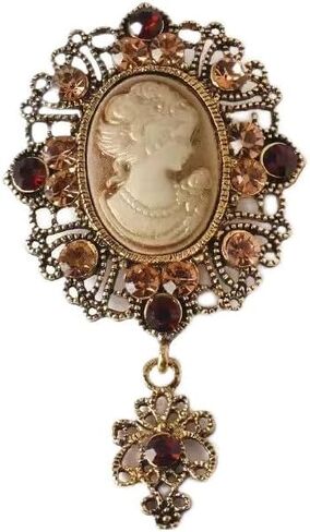 Vintage Victorian Cameo Brooch Pin for Women Men Elegant Beauty Lady Portrait Lapel Pins for Dress Suit Hat Clothes Shirt Accessories Party Birthday Holiday Jewelry in Saudi Arabia