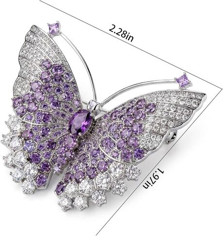Purple Butterfly Brooches for Women,Crystal Brooches Pins Elegant Rhinestone Brooch Sweater Dress Shawl Accessories Birthday Party Christmas Wedding Winter Jewelry in Saudi Arabia