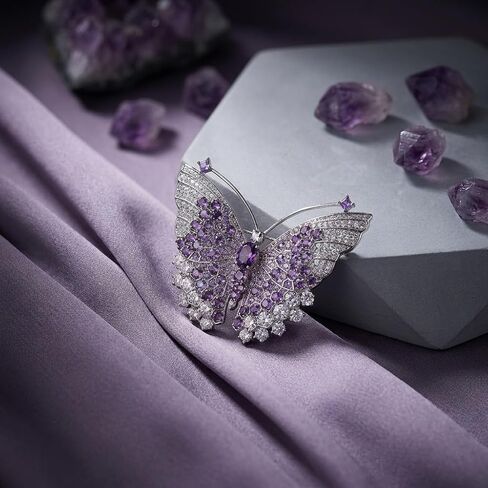 Purple Butterfly Brooches for Women,Crystal Brooches Pins Elegant Rhinestone Brooch Sweater Dress Shawl Accessories Birthday Party Christmas Wedding Winter Jewelry in Saudi Arabia