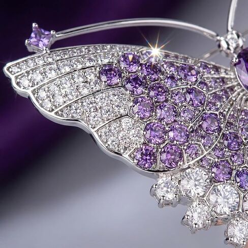 Purple Butterfly Brooches for Women,Crystal Brooches Pins Elegant Rhinestone Brooch Sweater Dress Shawl Accessories Birthday Party Christmas Wedding Winter Jewelry in Saudi Arabia