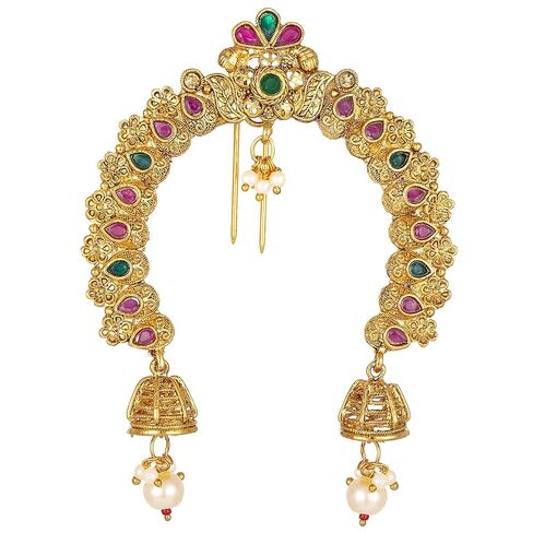 Aheli Indian Traditional Bollywood Ethnic Juda Pins With Pearl Jhumki Drops Maharashtrian Wedding Engagement Wear Bridal Hair Accessories for and Women Gift for Women in Kuwait