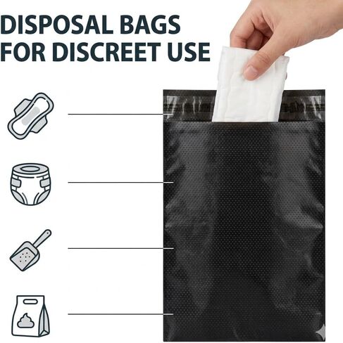 200Pcs Sanitary Napkin Disposal Bags, Self Seal Feminine Hygiene Bags for Tampons, Pads, Liners, Period Products, Odor Blocking in Saudi Arabia