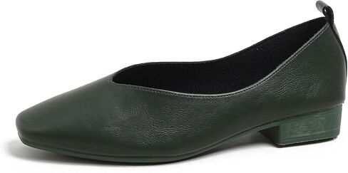 HIPPOSEUS Women's Low Heel Pumps Shoes Slip On Dress Shoes Matte Square Toe Casual Office Shoes in Saudi Arabia