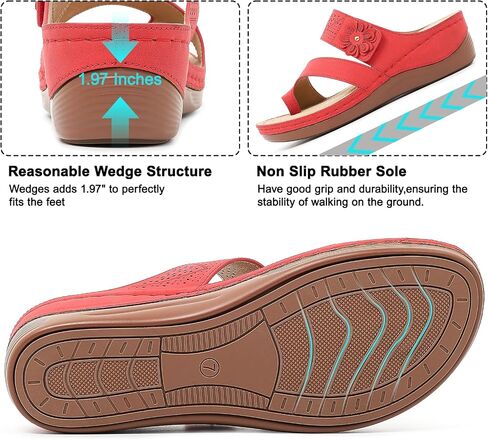 Womens Sandals Wedge 2026: Orthopedic Sandals All-Day Comfortable with Adjustable Dressy Summer Walking Shoes in Saudi Arabia