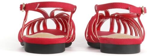 MAVMAX Slingback Flat Sandals for Women Fashion Strappy Square Toe Low Heeled Flats with Adjustable Buckle Summer Comfortable Dressy Shoes in Saudi Arabia