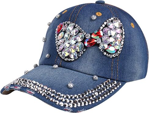 Bling Women's Rhinestone Baseball Cap,Shiny Denim and Diamonds Hat,Sparkling Mom Hat,Fun Baseball Hat in Saudi Arabia