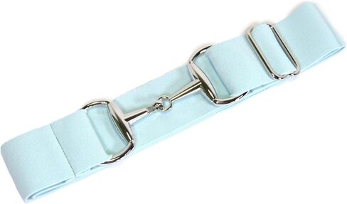 1.5 inch Elastic Equestrian Belt, Horse Riding Belt with Silver Buckle, Belt for Riding Breeches Women's (Light Aqua), Adjustable in Saudi Arabia