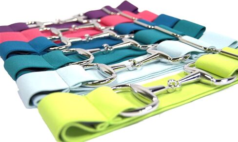 1.5 inch Elastic Equestrian Belt, Horse Riding Belt with Silver Buckle, Belt for Riding Breeches Women's (Light Aqua), Adjustable in Saudi Arabia