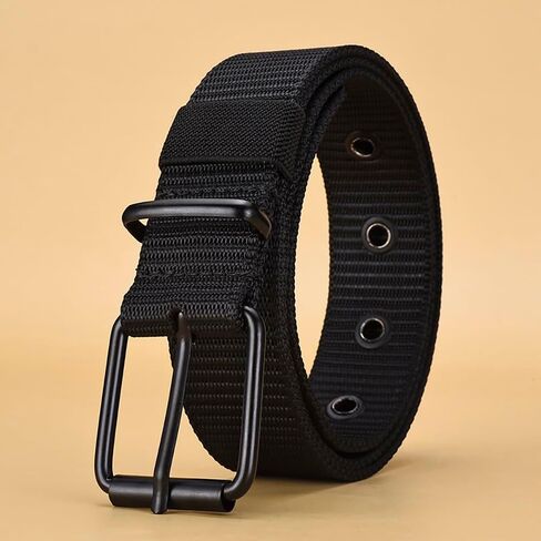Tactical Belts Men's Outdoor Sport Simple Practical Weave Nylon Canvas Cowboy Pants Women Belt120cm in Kuwait