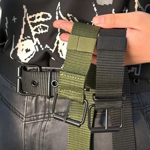 Tactical Belts Men's Outdoor Sport Simple Practical Weave Nylon Canvas Cowboy Pants Women Belt120cm in Kuwait