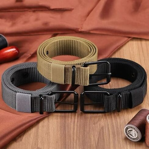 Tactical Belts Men's Outdoor Sport Simple Practical Weave Nylon Canvas Cowboy Pants Women Belt120cm in Kuwait