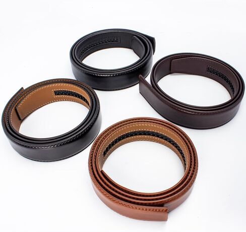 Mens Belt Ratchet Belt Replacement Strap 1 3/8", 2 PACK Leather Belt Strap for 40MM Slide Click Buckle ，Trim to Fit in Kuwait