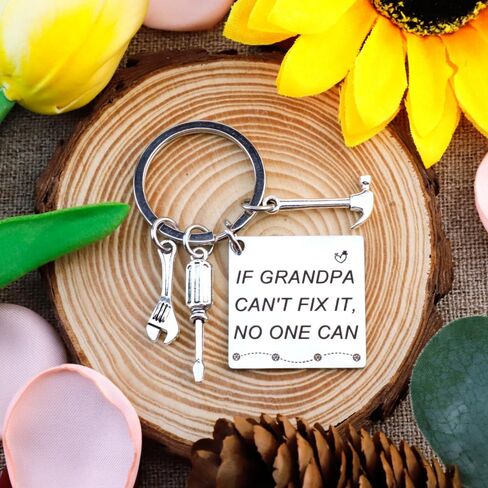 Birthday Father Day Gifts for Grandpa from Grandchildren,Personalized Father's Days Valentines Christmas Gift for Grandpa,Stocking Stuffers for Men,Keychain,Grandparents Day Gifts Ideas in Saudi Arabia