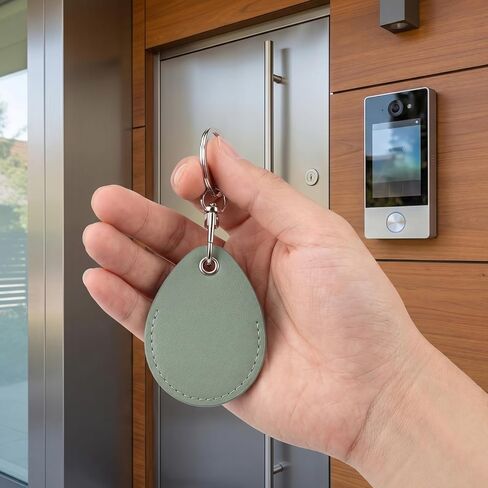 حامل بطاقة الوصول من جلد البولي يوريثان مع حلقات سلسلة مفاتيح، 6 قطع حامل مفتاح RFID، حافظة حماية لسلسلة مفاتيح بطاقة الهوية الذكية على شكل دمعة للتحكم في الوصول إلى باب قاعدة المفتاح in Kuwait