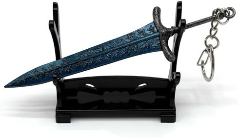 Metal Craft 5" Mini Swords Keychain with Display Stand, Blade Ornament Desk Decor Men Gift Gaming Collectible Merch in Saudi Arabia