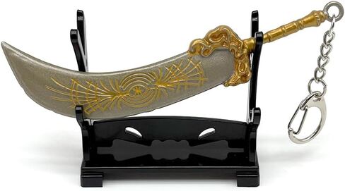 Metal Craft 5" Mini Swords Keychain with Display Stand, Blade Ornament Desk Decor Men Gift Gaming Collectible Merch in Saudi Arabia