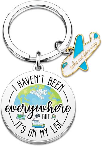 Travel Gifts for Women Men Traveler Keychain Unique Gifts for Travelers Travel Lovers Traveling Gift for Women Men - I Haven’t Been Everywhere but It’s on My List Keychain in Saudi Arabia