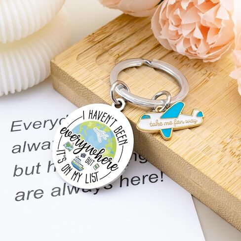 Travel Gifts for Women Men Traveler Keychain Unique Gifts for Travelers Travel Lovers Traveling Gift for Women Men - I Haven’t Been Everywhere but It’s on My List Keychain in Saudi Arabia