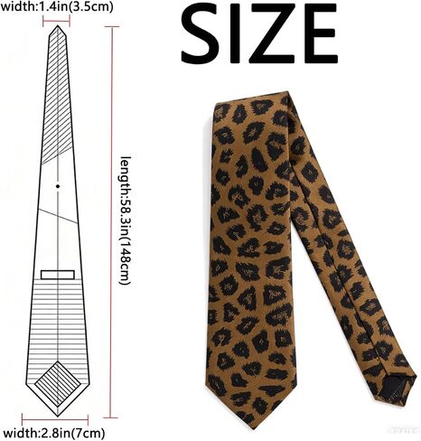 Leopard Print Tie for Women Men Classic Fashion Funny Novelty Neckties for Formal Party Business Wedding Graduation in Saudi Arabia