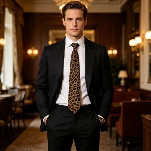 Leopard Print Tie for Women Men Classic Fashion Funny Novelty Neckties for Formal Party Business Wedding Graduation in Saudi Arabia
