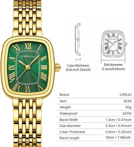 CRRJU Women Watches,Fashion Retro Dress Analog Quartz Waterproof Wristwatches,Simple Elegent Watches for Ladies in Saudi Arabia