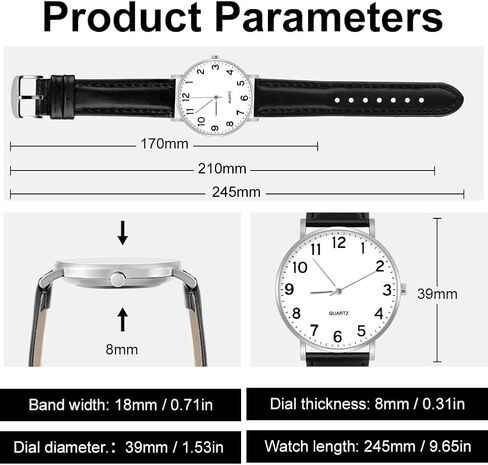 OFFCUP Mens Watches, Men's Chronograph Watch, Leather Watches Mineral Glass Quartz Watch, Business Casual Fashion Gents, Gift for Men Wear and Scratch Resistant in Saudi Arabia