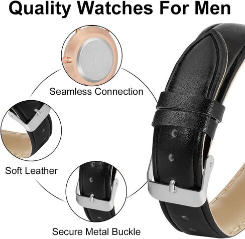 OFFCUP Mens Watches, Men's Chronograph Watch, Leather Watches Mineral Glass Quartz Watch, Business Casual Fashion Gents, Gift for Men Wear and Scratch Resistant in Saudi Arabia