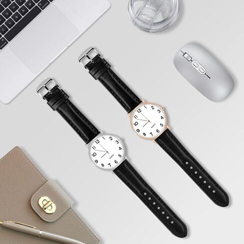 OFFCUP Mens Watches, Men's Chronograph Watch, Leather Watches Mineral Glass Quartz Watch, Business Casual Fashion Gents, Gift for Men Wear and Scratch Resistant in Saudi Arabia