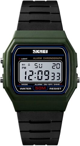 SKMEI Watches for Men,Military Classic Square Digital Womens Watches with 50M Waterproof Led Light Alarm Chronograph Date Week Stopwatch Unisex Wrist Watch in Saudi Arabia