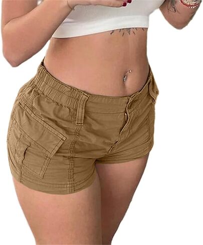 ONLYSTORY Womens Cargo Shorts Summer Y2k E-Girl Slim Fit Elastic Waist Cargo Shorts for Harajuku Streetwear in Saudi Arabia