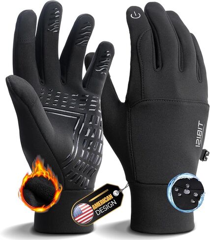 PULIOU Winter Waterproof Thermal Gloves for Men Women, Cold Weather Windproof Ski Snow Gloves with Touchscreen Fingers for Running Cycling Hiking Driving in Saudi Arabia