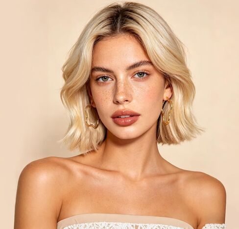 Gold Statement Hoops for Women 14K Gold Plated Flower Hoop Earrings Lightweight Floral Hopps Trendy Boho Jewelry in Saudi Arabia