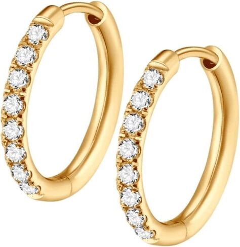 Cords Club Celestial Hoop Earrings 14mm – Gold PVD Plated Stainless Steel Mini Hoops for Women – Water & Tarnish Resistant, Hypoallergenic Jewelry in Saudi Arabia